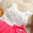 BABY GIRLS DRESS - Flower Rose Petal Hem Dress Red
