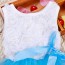 BABY GIRLS DRESS - Flower Rose Petal Hem Dress Blue