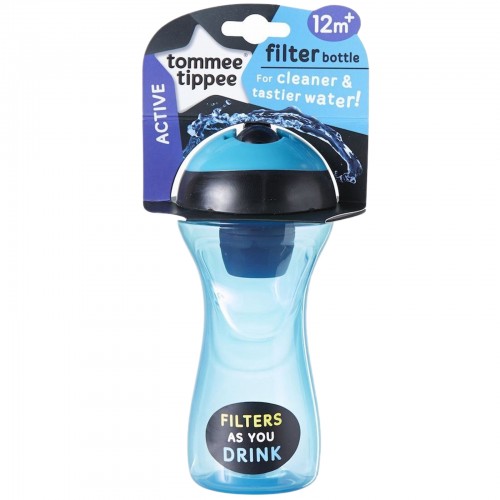 TOMMEE TIPPEE - Compact Lightweight Water Filter Drinks Bottle Children Boys Blue