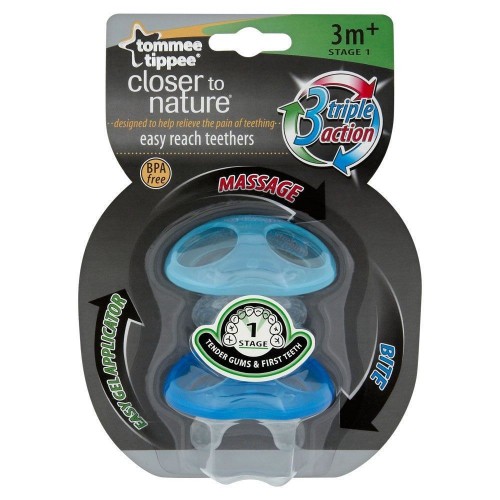 TOMMEE TIPPEE - A-Shaped Teether Nature Teether Stage 1 Baby Boys Blue