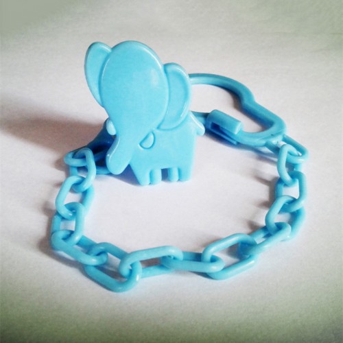 AA - Baby Dummy Soother Chain Clip Cartoon Pattern Blue Elephant