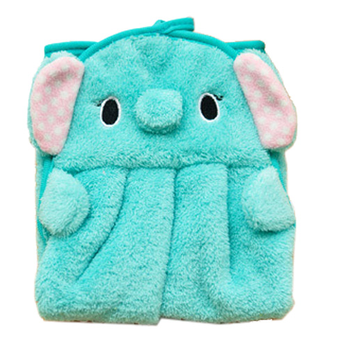 DQ - Colorful Sweet Candy Colored Cartoon Baby Towel Super Soft Coral Fleece Kid Child Towel Wipe Sweat Hung Towel Blue
