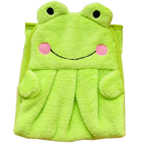 DQ - Colorful Sweet Candy Colored Cartoon Baby Towel Super Soft Coral Fleece Kid Child Towel Wipe Sweat Hung Towel Frog