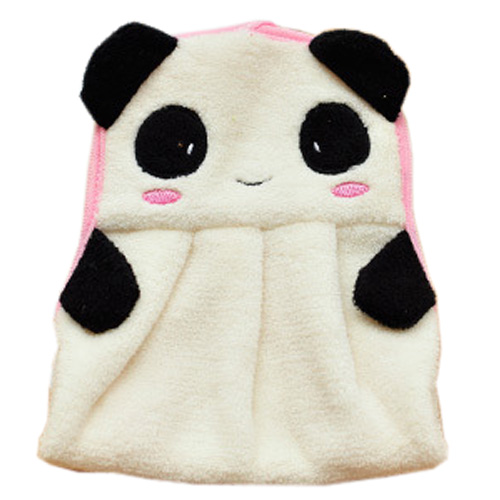 DQ - Colorful Sweet Candy Colored Cartoon Baby Towel Super Soft Coral Fleece Kid Child Towel Wipe Sweat Hung Towel Panda