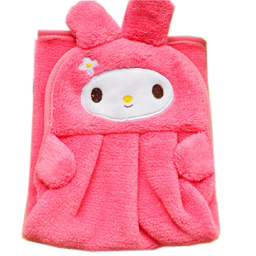 DQ - Colorful Sweet Candy Colored Cartoon Baby Towel Super Soft Coral Fleece Kid Child Towel Wipe Sweat Hung Towel Red