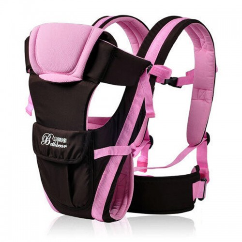 Dajinlin - 2-30 Months Breathable Multifunctional Front Facing Baby Carrier Infant Comfortable Sling Backpack Pouch Wrap Kangaroo Pink
