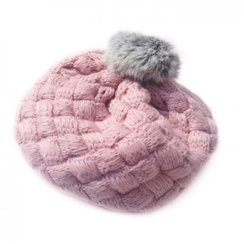 BEBES - Baby Faux Rabbit Fur Gorros For Girl Pink